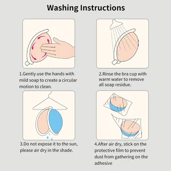 Reusable front button chest patches, silicone invisible strapless self-adhesive breast patches, women's underwear accessories 6