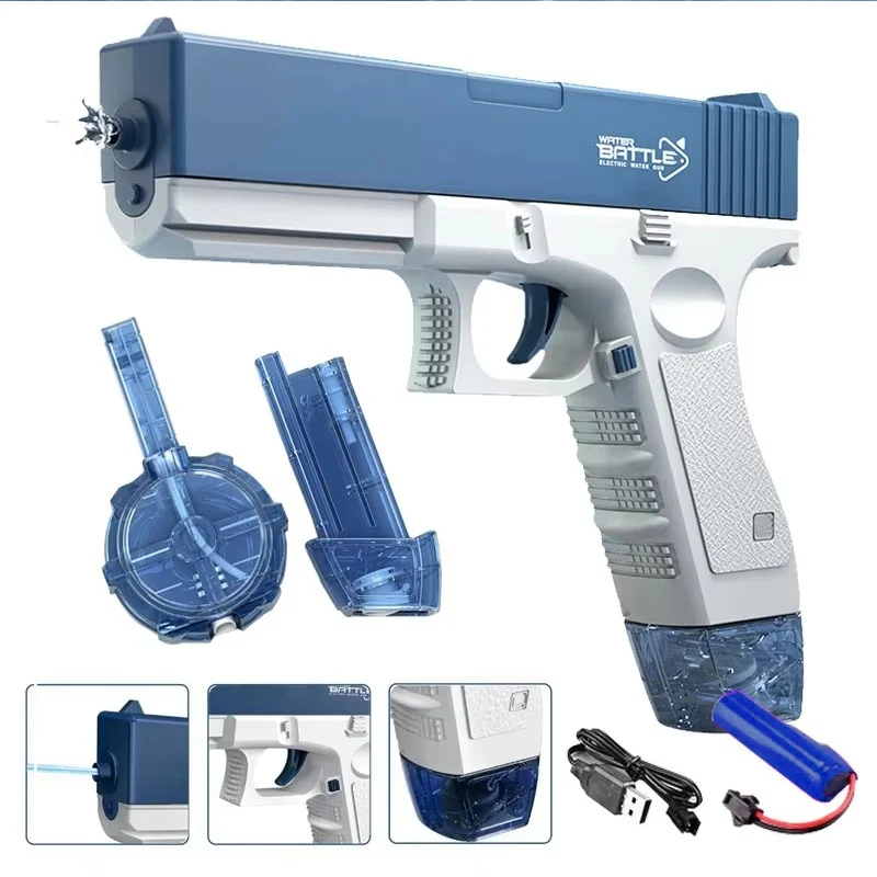 Elektrisk vattenpistol med flash ljus och laser för barn_voghion.com
