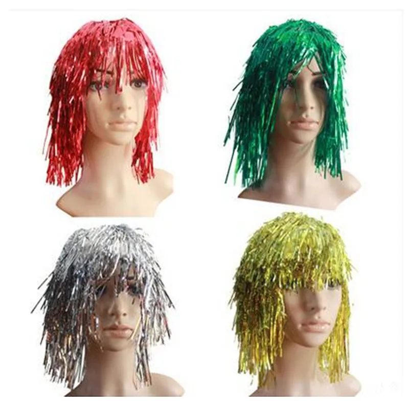 Foil Tinsel Wigs Costume Cosplay Hat Party Carnival synthetic wigs party hat carnival hat