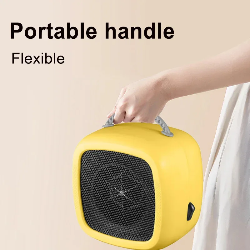 NEW Household Small Heater Mini Desktop Fan Heater Button Switch With Handle Winter Heating Warmer Power Office Dedicated Heater