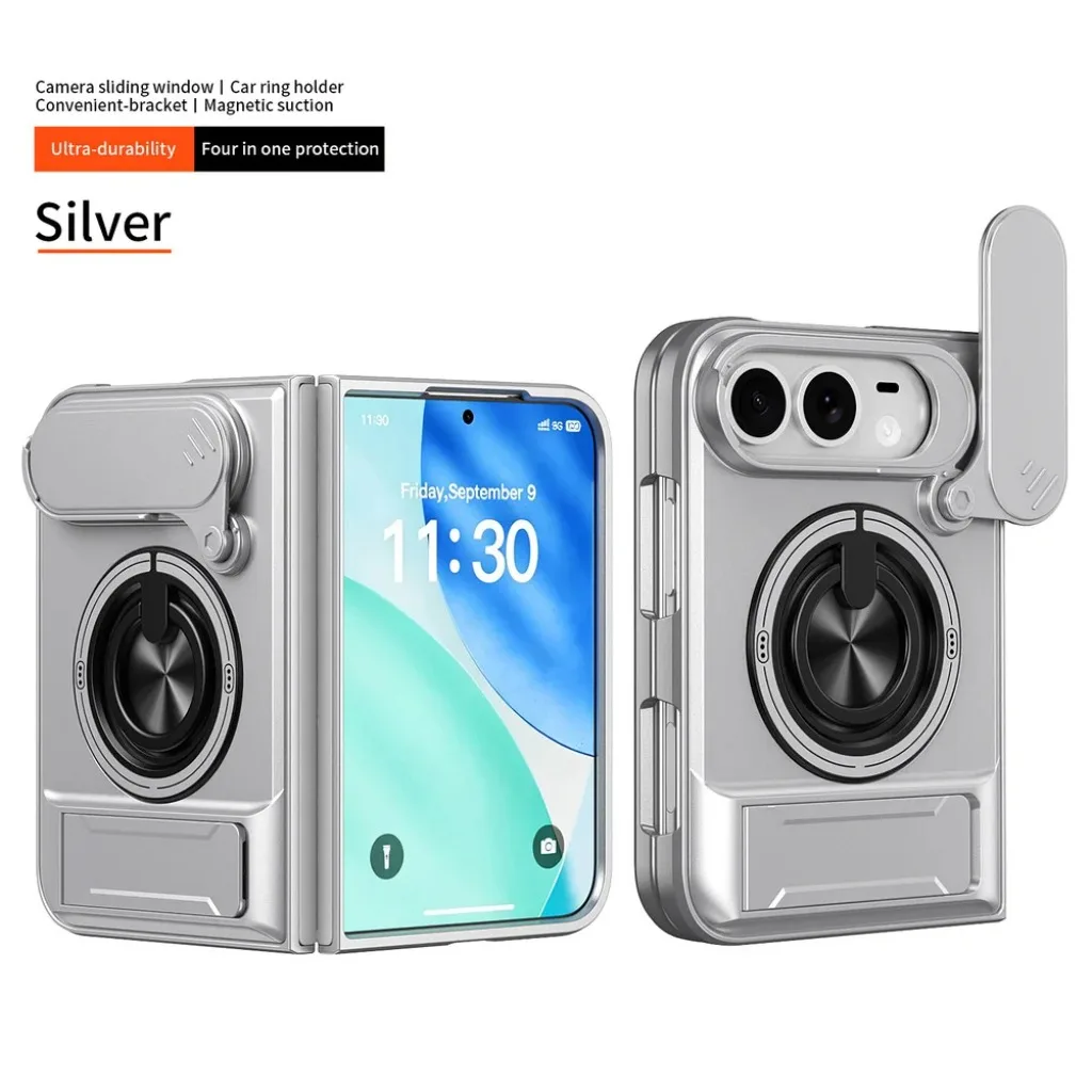 Magnetic Ring Holder Stand Phone Case with Dual-Layer Shockproof Protection & Lens Guard