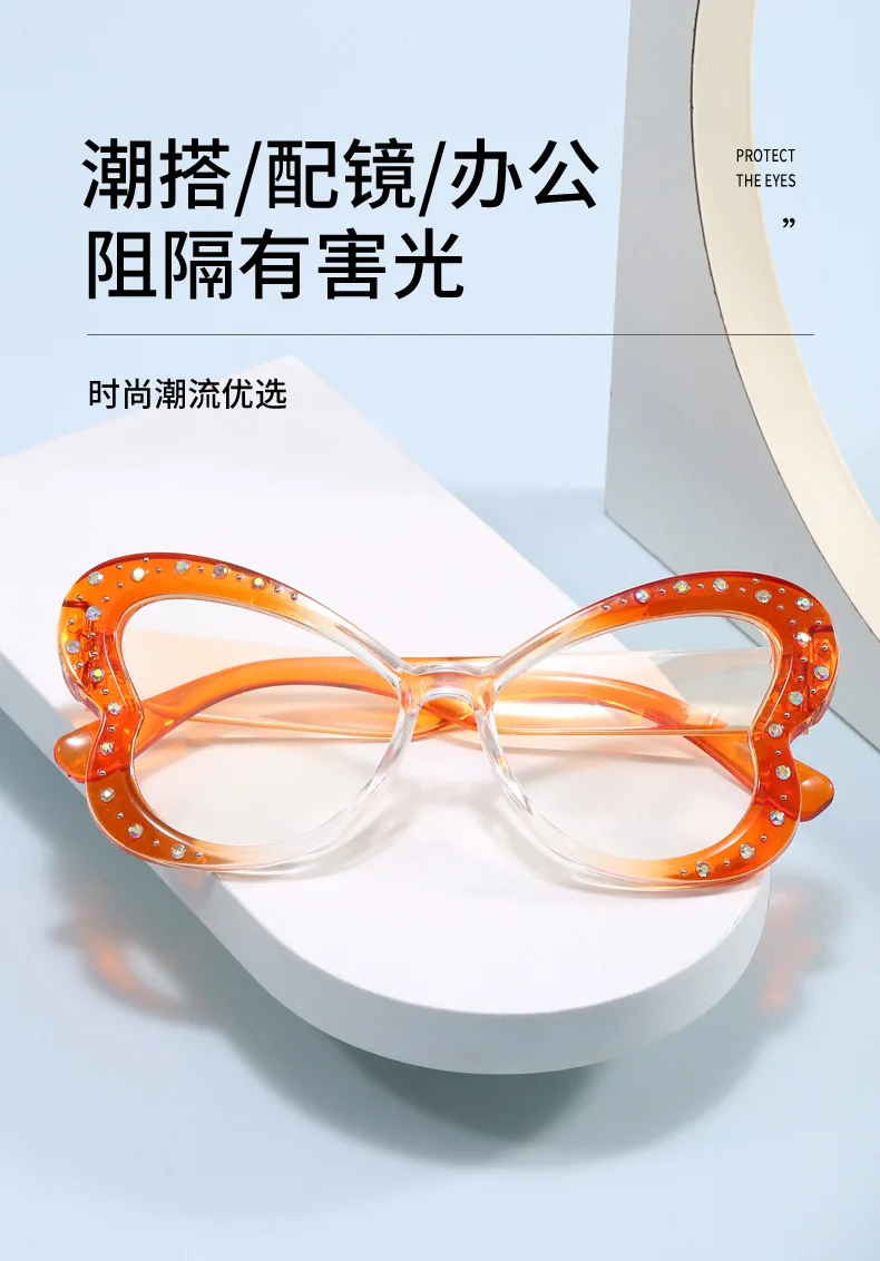 Große Computer Brille Rahmen Frauen Männer Cat Eye Anti Blau Licht Schmetterling Brillen Blockieren Gläser Optische Spektakel Brillen – Detail 2