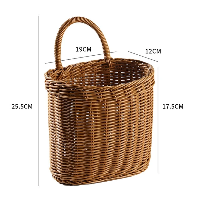 2X Konyhai Tároló Kosár Fogantyúval Szőtt Függő Kosarak A Nappalihoz Gyümölcsön Szőlő Kosarak-Ek - Image 6