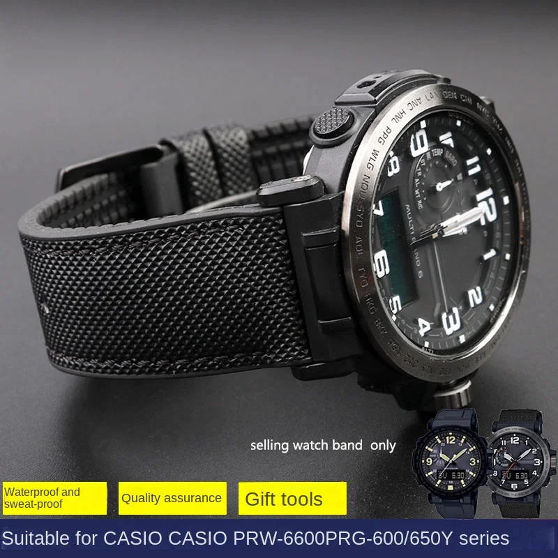 Cinturino Dell'Orologio Per Cinturino Sportivo Casio Protrek Alpinismo Prw-6600/Prg-600/Prg-650 /Prw-60/70 Bracciale Sportivo In Gomma Morbida Nylon 2
