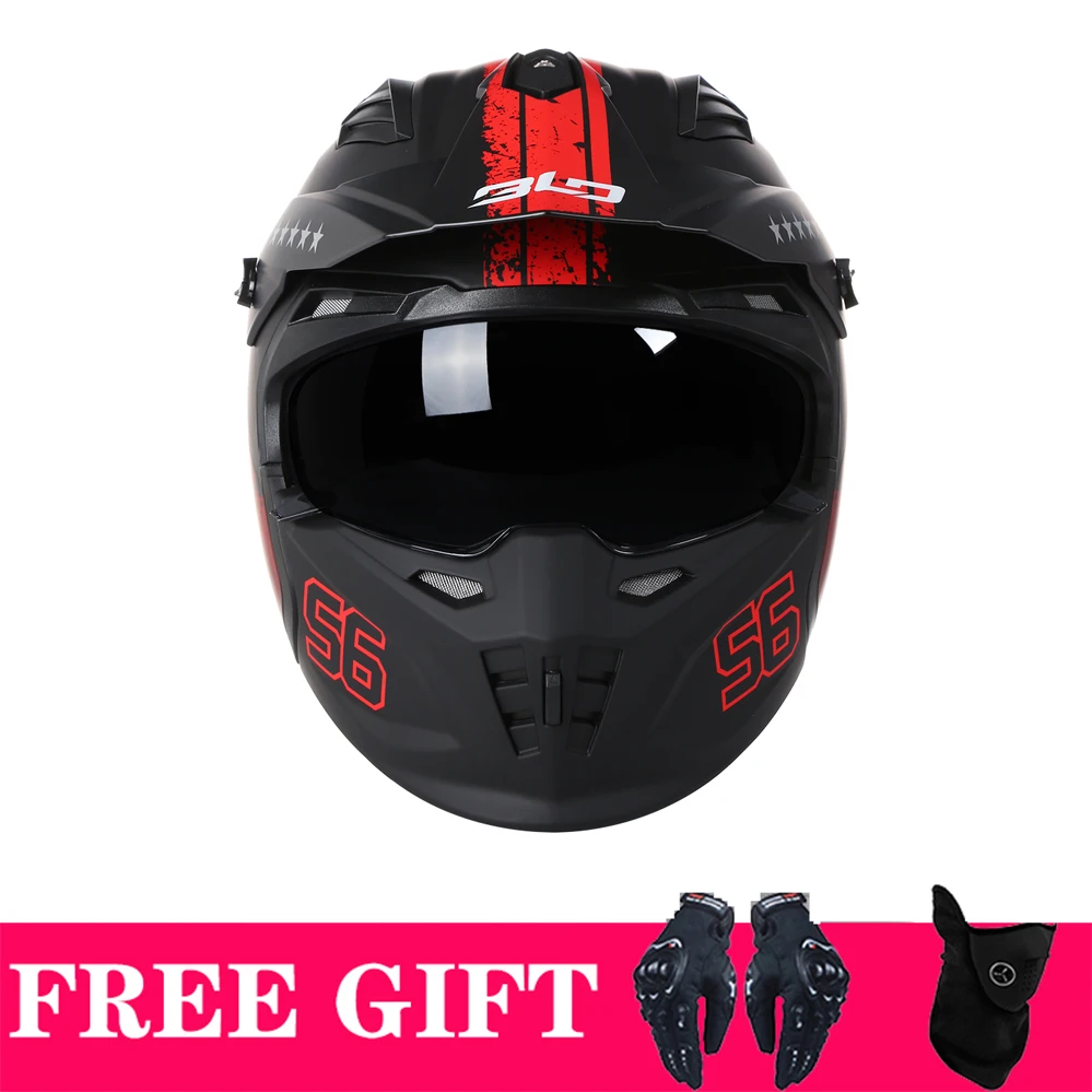 Combinazione Racing Off Road Cross Helmet Full Face Dirt Bike Casque Moto Cascos Uomo Donna Vintage Open Face Casco Ece Approvato