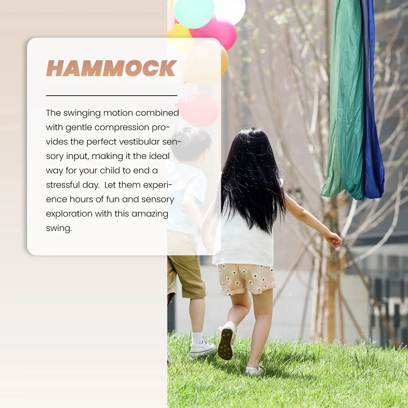 Therapeutic Sensory Swing, Hug Ceiling Snuggle Swing, Adjustable Fabric Hammock For Outdoor Room, Autism, Yoga Hammock 6