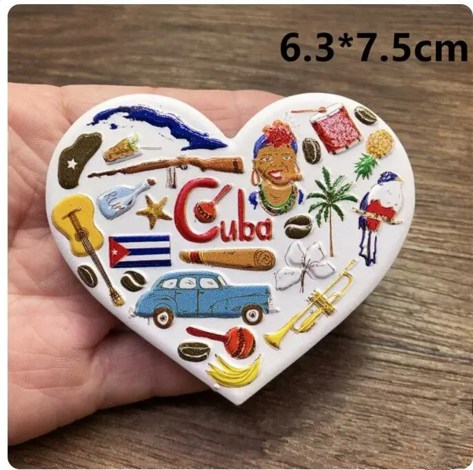 Calamita da frigorifero con bandiera 3D di Cuba, regalo ricordo, fatto a mano, decorazione per la casa e la cucina, collezione di magneti per frigorifero
