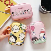 Snoopy Cartoon Cosmetic Organizer Travel Jewelry Zipper Case Boxes Earrings Necklace Ring Portable Waterproof Storage Box Gift 1