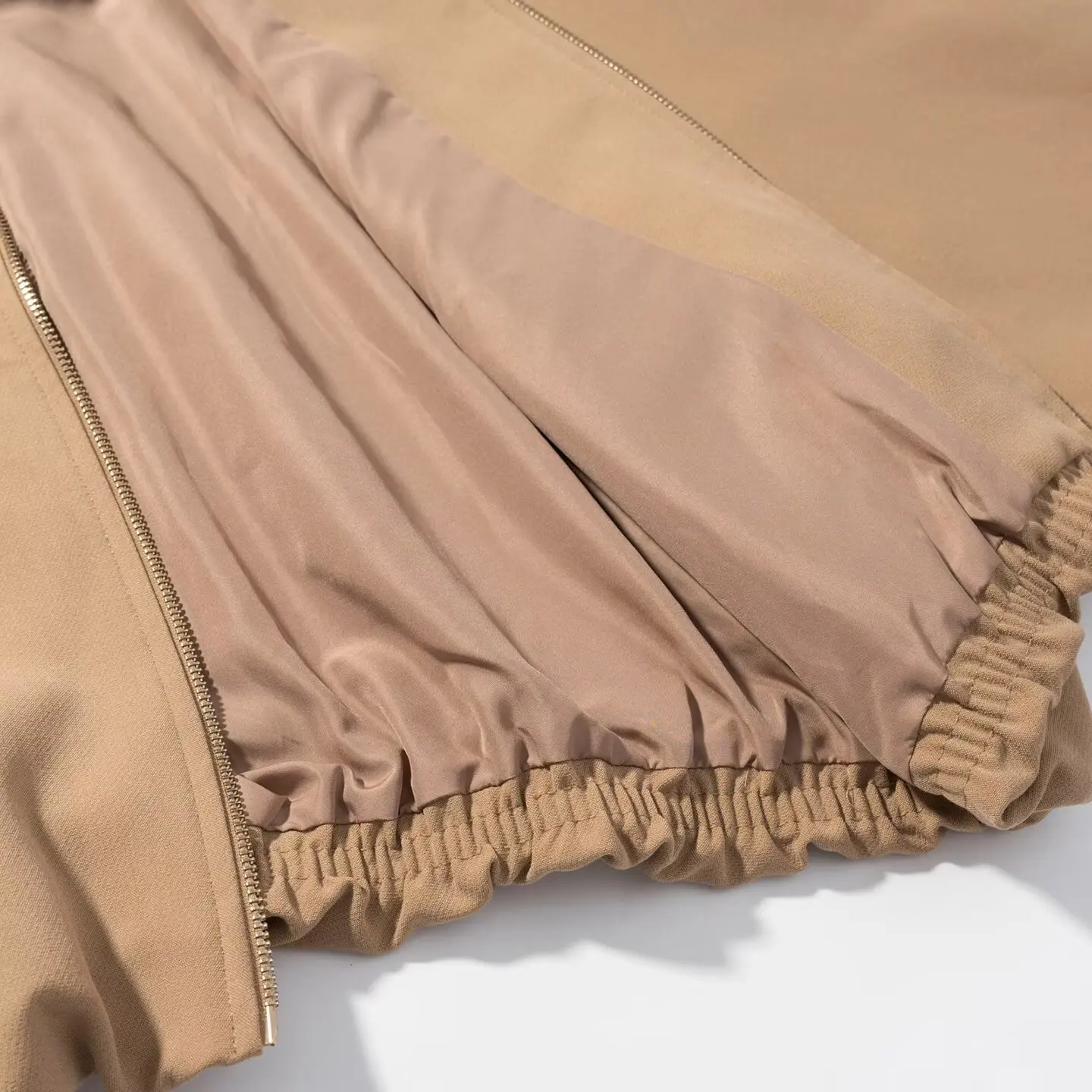 Women Casual Solid Color Short Jacket Coat Zipper Lapel Long Sleeve Pockets Elastic Cuff Jackets Autumn Lady Chic Street Outwear