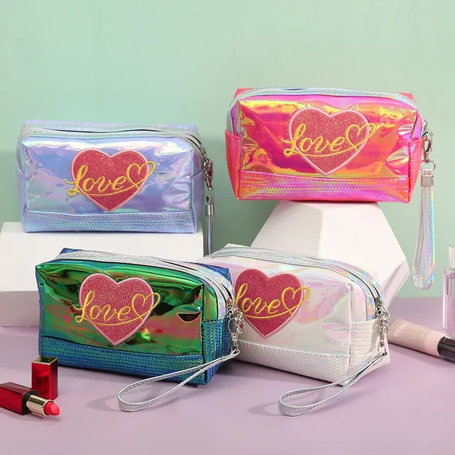 Bolsa de viaje con letras para mujer, neceser impermeable de PVC para  maquillaje, neceser de aseo