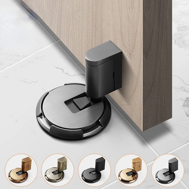 Mechanical Door Stop Heavy Duty Door Stopper Magnetic Stop Adjustable Holder Non-punch Suction Furniture Hardware
