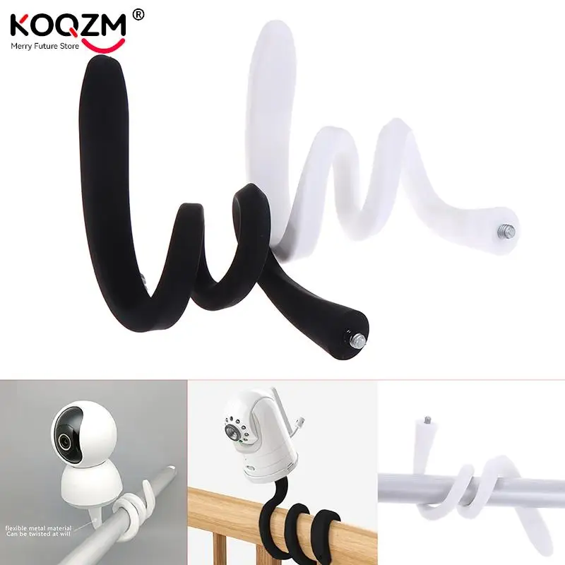 Baby Monitor Holder Camera Holder 1/4 In Thread Gooseneck Holder Silicone Selfie Snake Creative Bracket Crib Support Monitor Bracket Baby Monitor