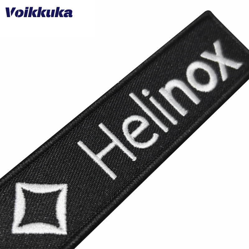 1PC 2PCS 3PCS 세트 판매 Helinox 양면 자수 검은 천 태그 키 체인 배낭 펜던트 오토바이 키 액세서리
