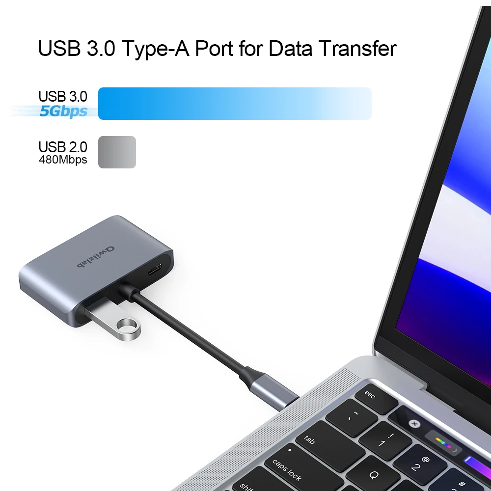 Фото Адаптер Qwiizlab с USB Type-C на 4K HDMI и переходник 1080P VGA, питание 100 Вт, совместим с iPhone 15 Pro/Max, Windows PC La №4