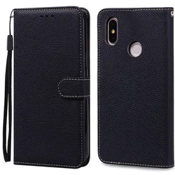 Luxury Leather Wallet Flip Case - Elegant Protective Cover for Redmi Note 5 Pro (Black)