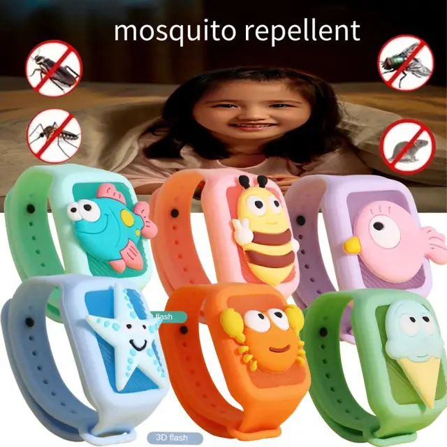 Szúnyogriasztó Könnyűsúlyú Nyári Aranyos Rajzfilm Flash Forgó Szilikon Szúnyogtaszító Karkötő Biztonságos Nem Mérgező Gyermekek