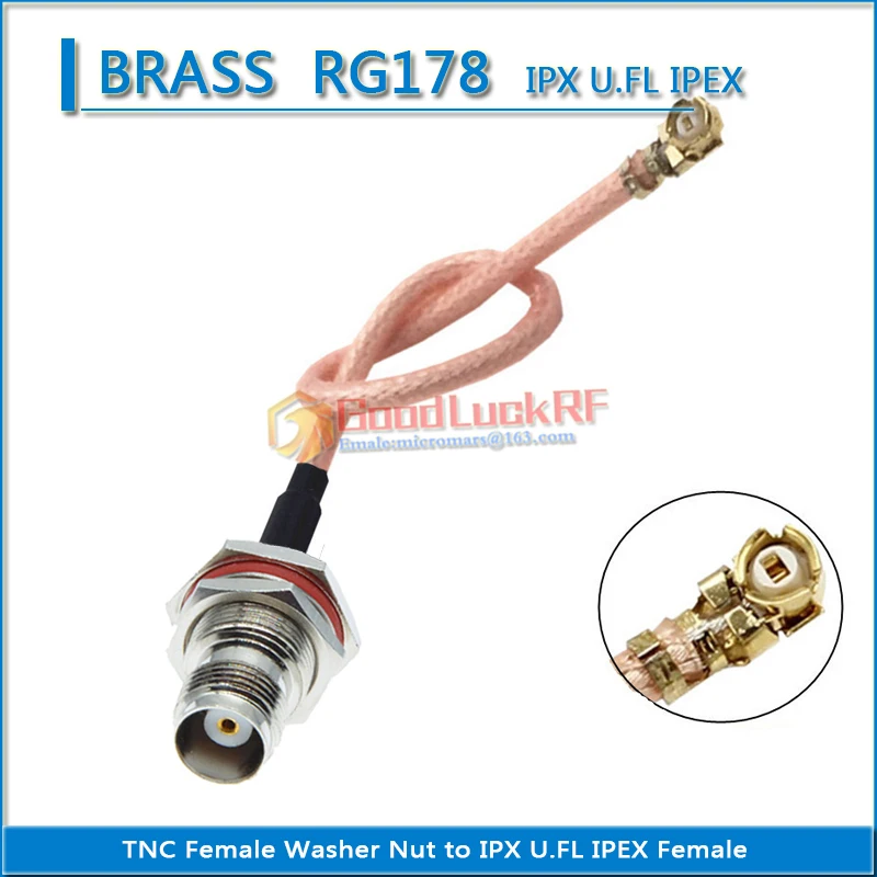 

IPX U.FL IPEX Female to L12 TNC Female Waterproof ring Washer Nut Pigtail Jumper RG178 extend Cable RF Connector Coaxial 50 ohm