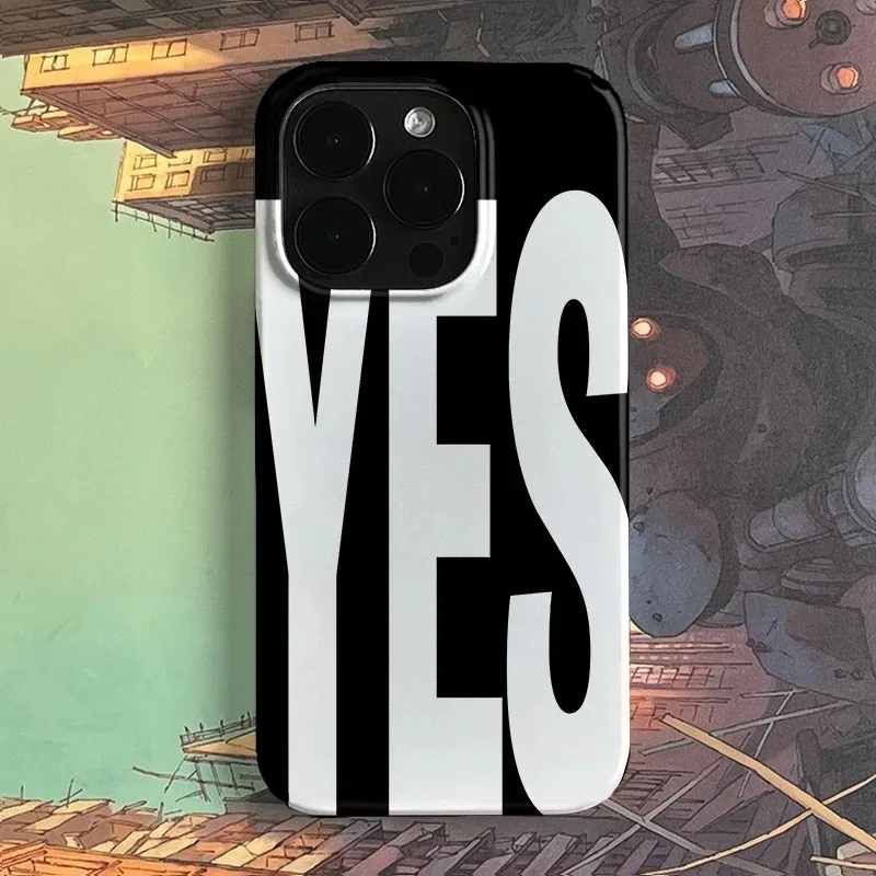 Personalized Black & White Letter Art Phone Case - Stylish Hard PC Cover