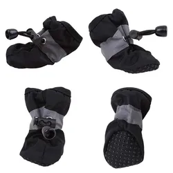 4-Piece Anti-Slip Waterproof Pet Booties - XXL (Black)