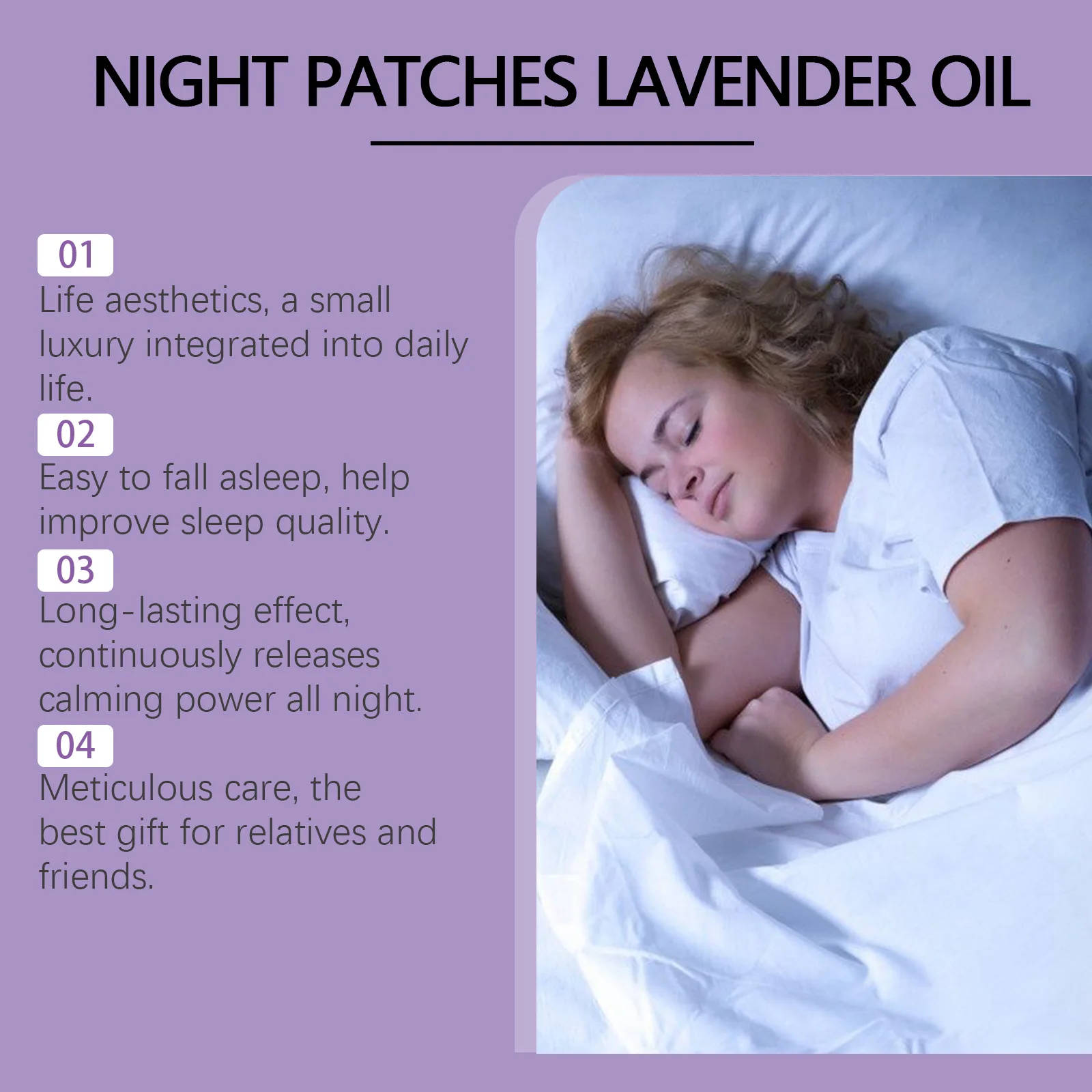 Insomnia Treatment Patch Relieve Nighttime Dreaminess Stress Headache Neurasthenia Soothing Body Relax Lavender Improve Sleeping
