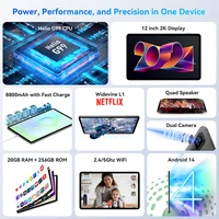 Headwolf HPad6 Tablet Android 14 Octa-core CPU G99 8GB(+12GB ) Ram 256GB UFS2.2 Tablet PC Support Widevine L1 Netflix  8800 mAh 2