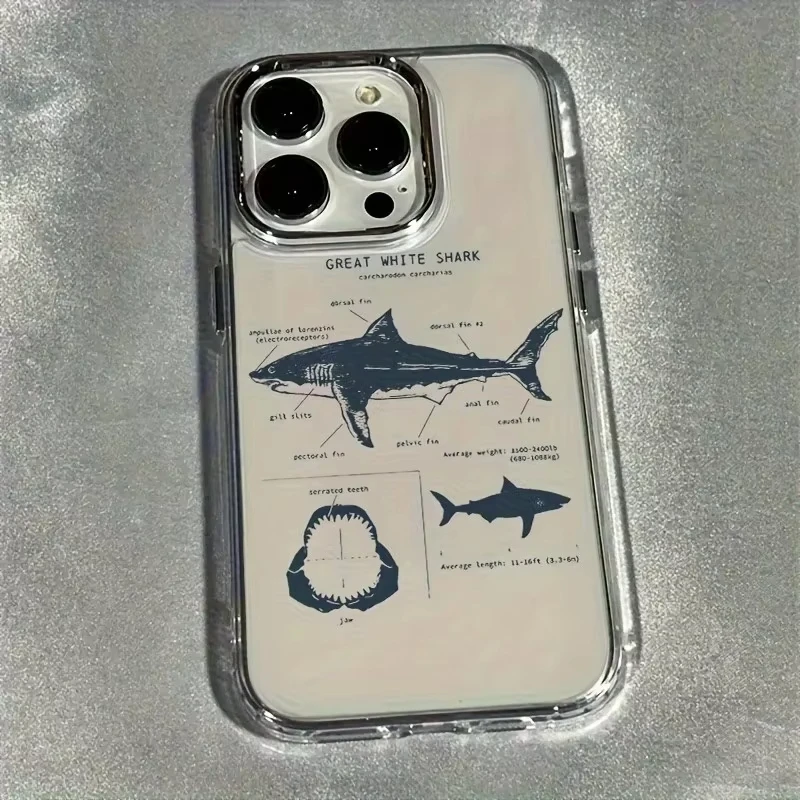 Summer Ocean Shark Design Soft Clear Phone Case Cover