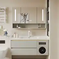 2025 New Modern Minimalist Intelligent Bathroom Vanity Cabinet Built-in Washing Drying Machine Includes Mirror Wash Basin Y2452 2