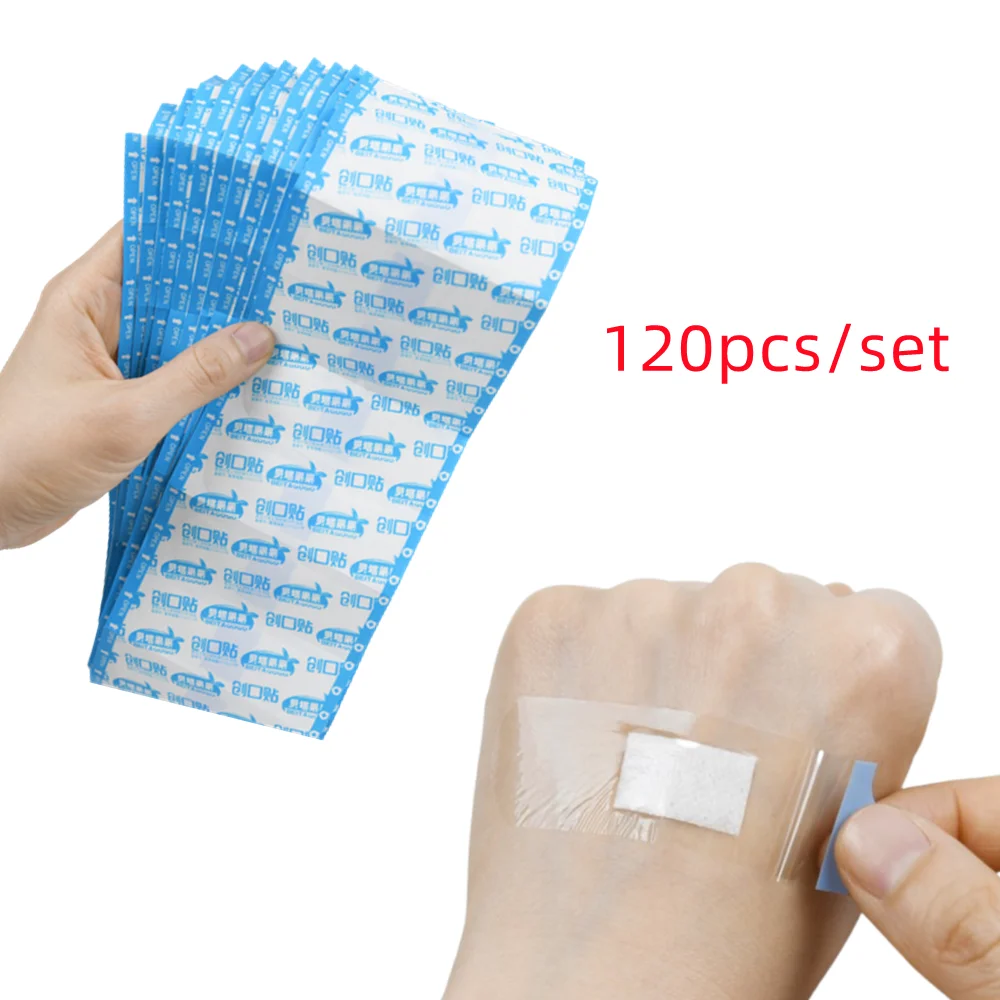 120pcs/set Transparent Band Aid Waterproof Wound Dressing Plaster Skin  Patch Adhesive Bandages for Children Adults Plaster