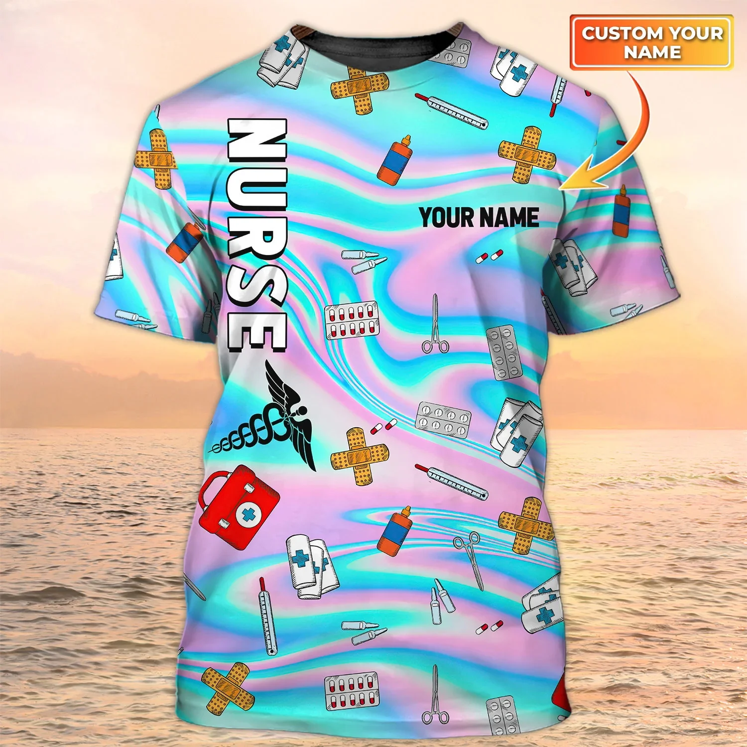 Neueste Sommer Mode männer T-shirt Krankenschwester Arzt Personalisierte Name 3D Gedruckt t-shirt Unisex Casual T-shirt Krankenschwester Uniform DW99 – Detail 15