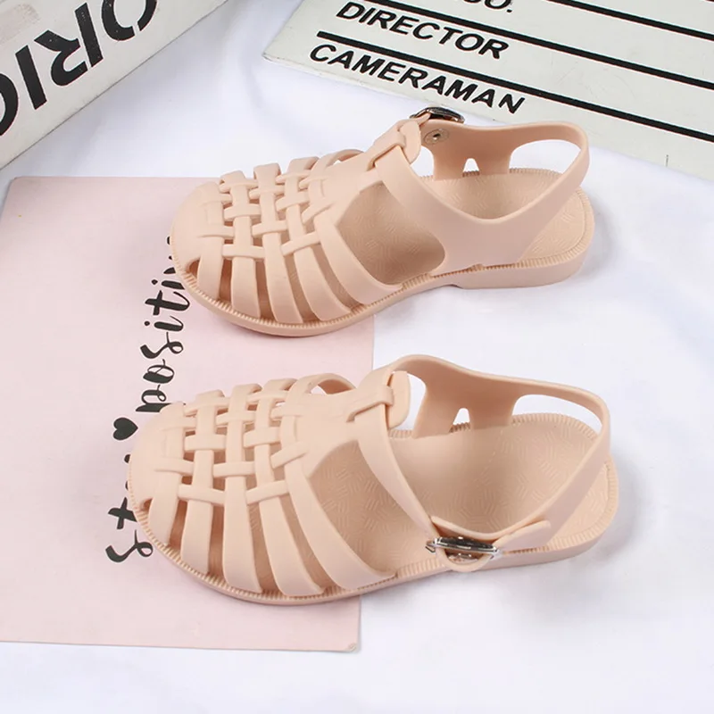 Summer Breathable Kids Sandals Baby Girls Toddler Soft Non-slip Princess Shoes Jelly Beach Flat Children Shoes Roman Slippers girls leather shoes