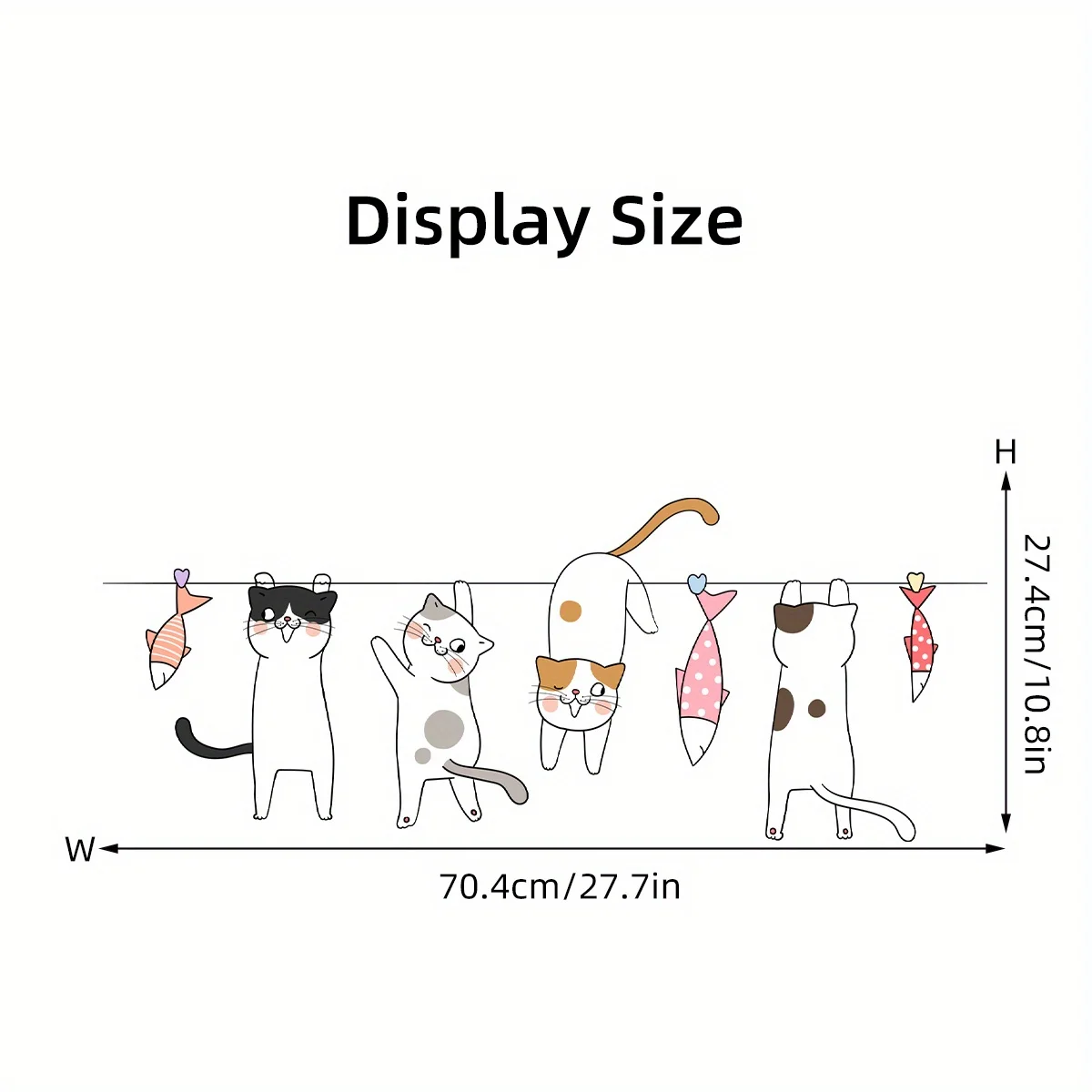 Cartoon Cute Catfish Clothes Hanger Line Animal Wall Stickers Removable for Bedroom Living Room Nursery Decoration Wall Decal wall stickers vinyl decal stickers