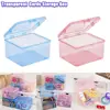 Transparent Plastic Storage Box Rectangular Shape Jewelry Container Collection Box Small Card Holder Dust-proof Cards Box 5