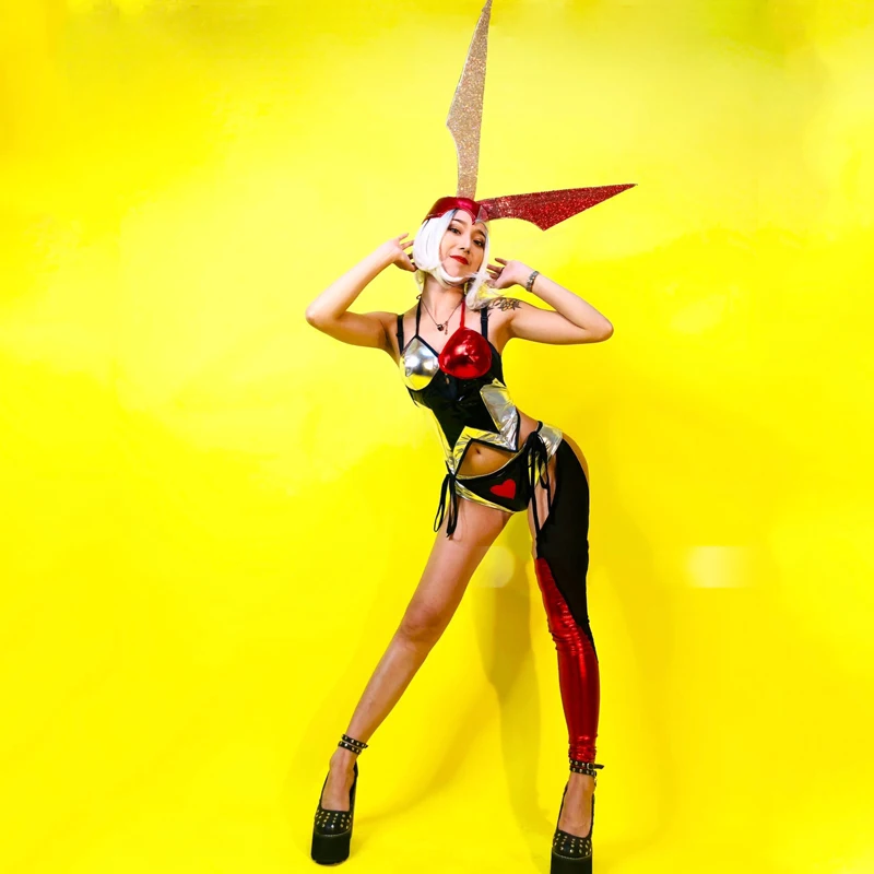 

New Nightclub Female Singer Sexy Stage Performance Costumes Festival Party Clothing Modern Jazz Gogo Pole Dance Clothing DWY7326