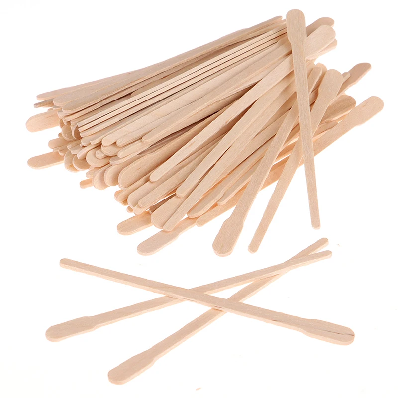 100PCS Woman Wooden Body Hair Removal Sticks Wax Waxing Disposable Sticks Beauty Toiletry Kits Wood Tongue Depressor Spatula hair removal wax wood hair removal spatula wood tongue depressor wax