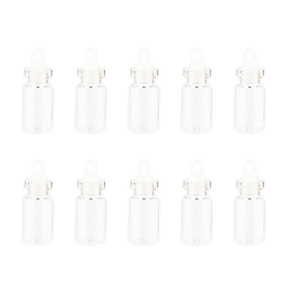 10pcs 1.5ml Small Mini Clear With Cork Ornaments Glass Bottle DIY Container Wishing Jars Decoration Wedding Message Vials