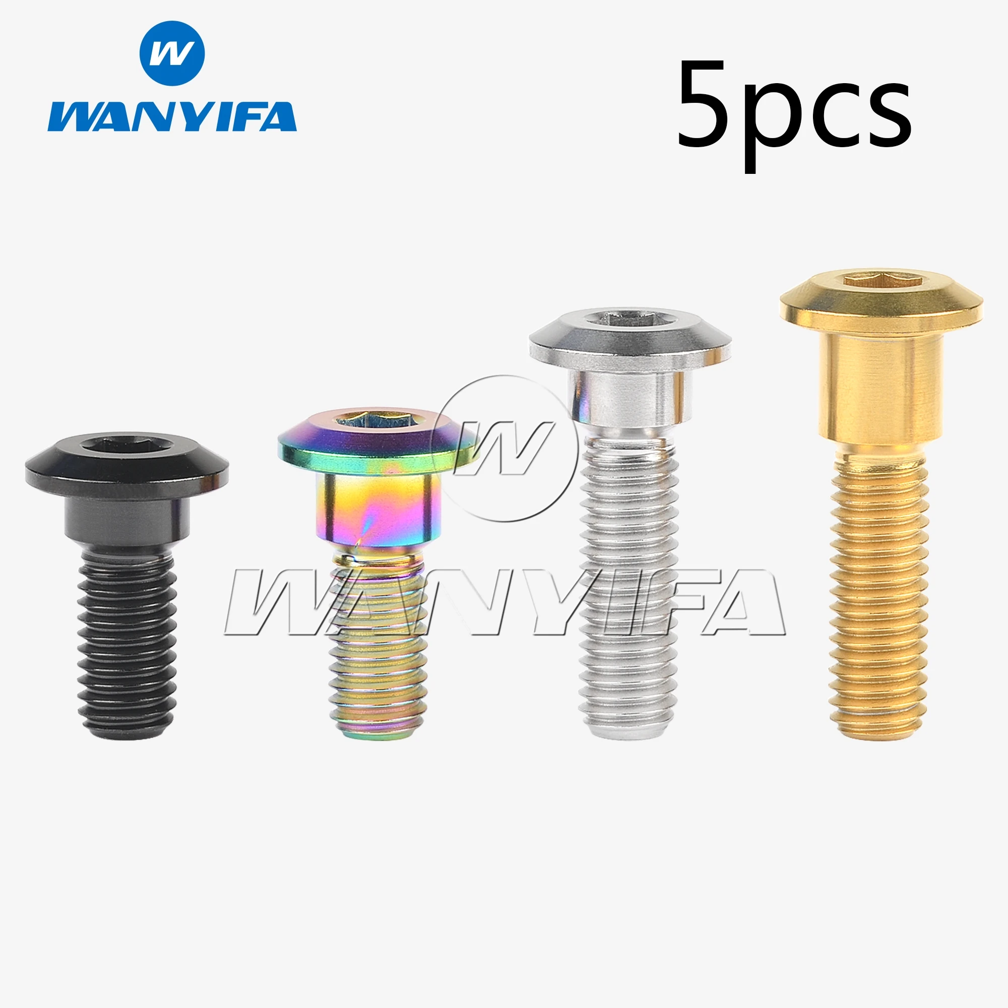 

Wanyifa 5Pcs/lot M8 x 20 22 25 30 33mm Titanium Bolt Screws Hex Socket Head for Suzuki Disc Brake Rotor Bolts