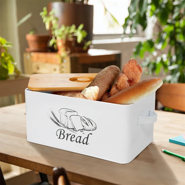 Bamboo Bread Box and Bamboo Bread Slicer Bundle, Bread Box for Kitchen  Counter Top, Wooden Roll Top Bread Storage 