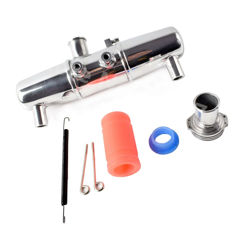 1 Set Hsp Alluminio Tuned Tubo Di Scarico E Un Colpo Di Testa Per 1/8 Bilancia Modelli Rc Auto Nitro Gas Engine Parti Di Motore Automobili Di Telecoma