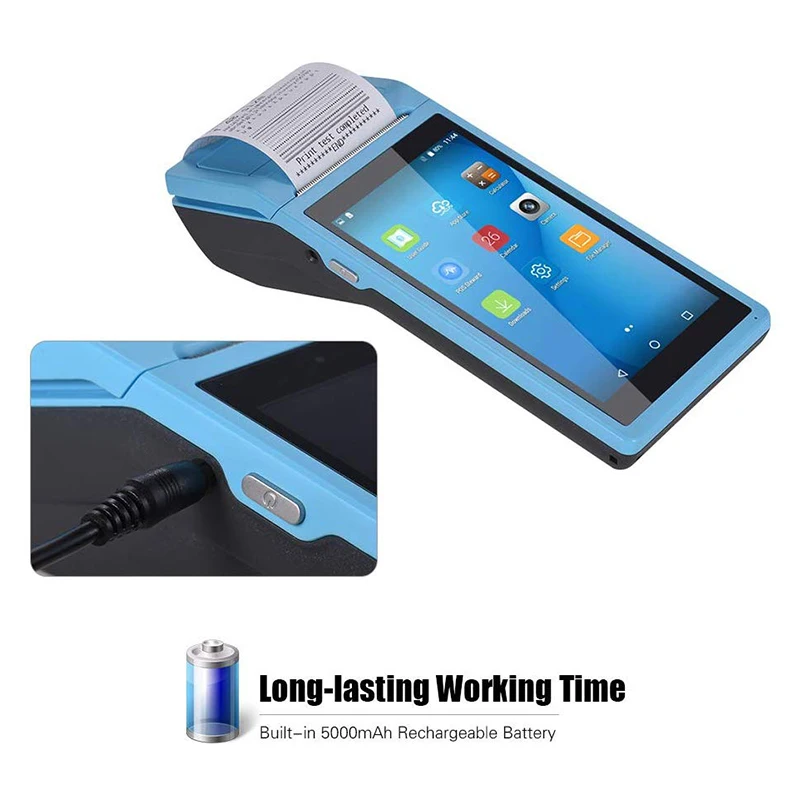 P58-S1 NETUM Handheld PDA Android 8.1 Thermal Receipt Printer Blue High Speed Print Terminal With Printer