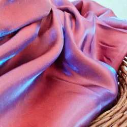 Purple Blue Iridescent Satin Fabric - Luxuriously Soft and Smooth Draping Material for DIY Clothing and Crafts (Iridescent Coral)