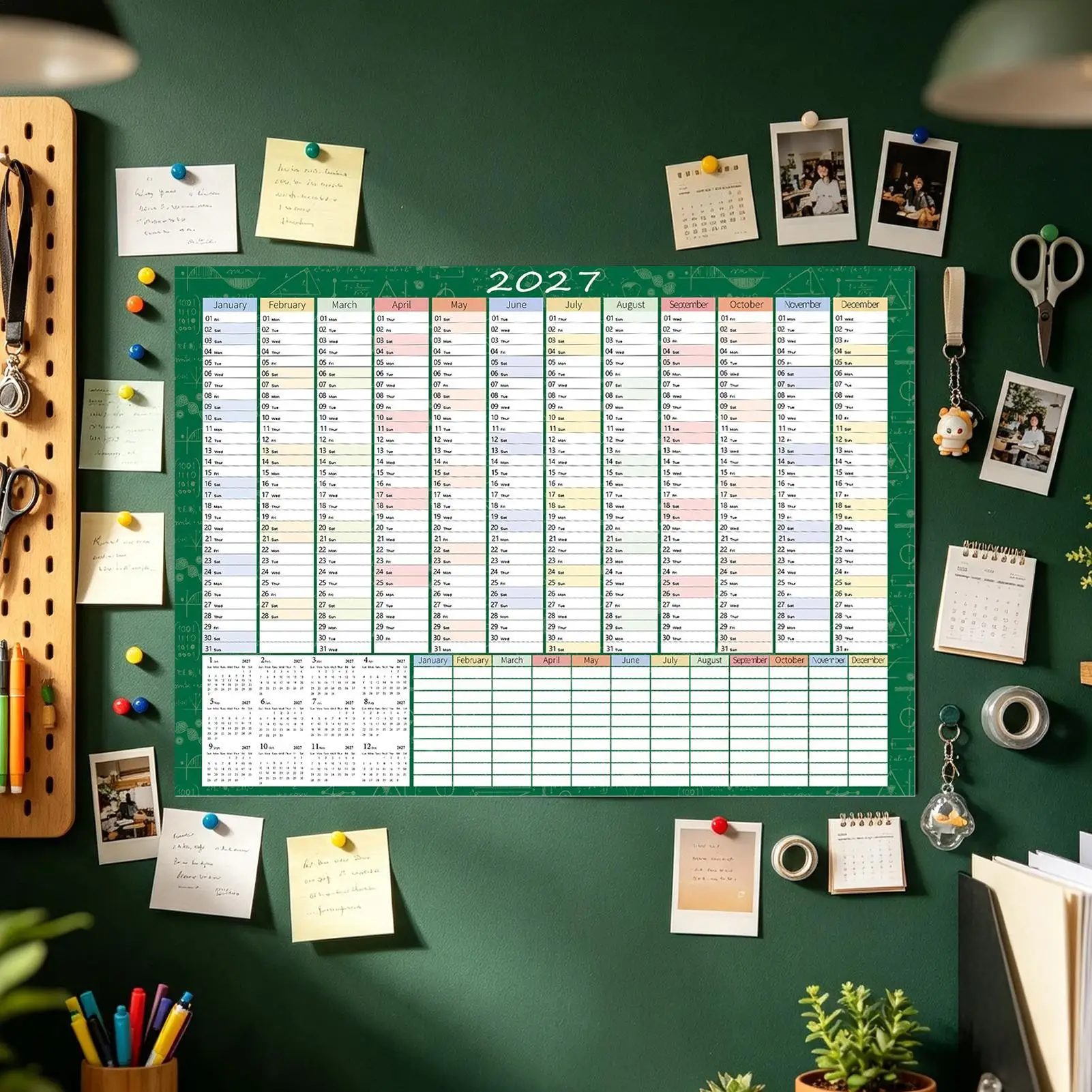 Large Wall Calendar - 12-Month Annual Planner with Double-Sided Thick Paper for Home, Office, or Dorm Scheduling