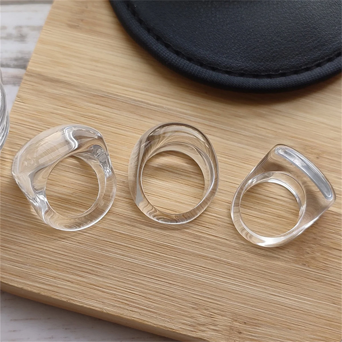 Set di anelli classici in resina acrilica, colorati, geometrici, quadrati e rotondi, accessori per gioielli da festa da donna
