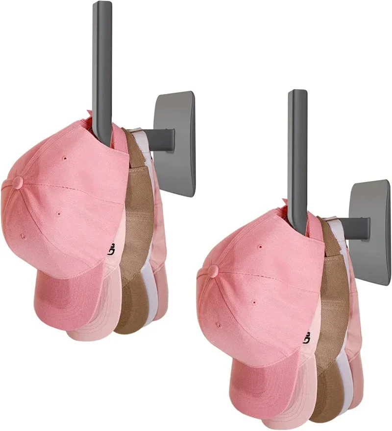 

Hat Rack for Baseball Caps Adhesive Hat Hooks for Wall Cap Hanger Storage Cap Organizer No Drilling Hat Holder for Door Closet