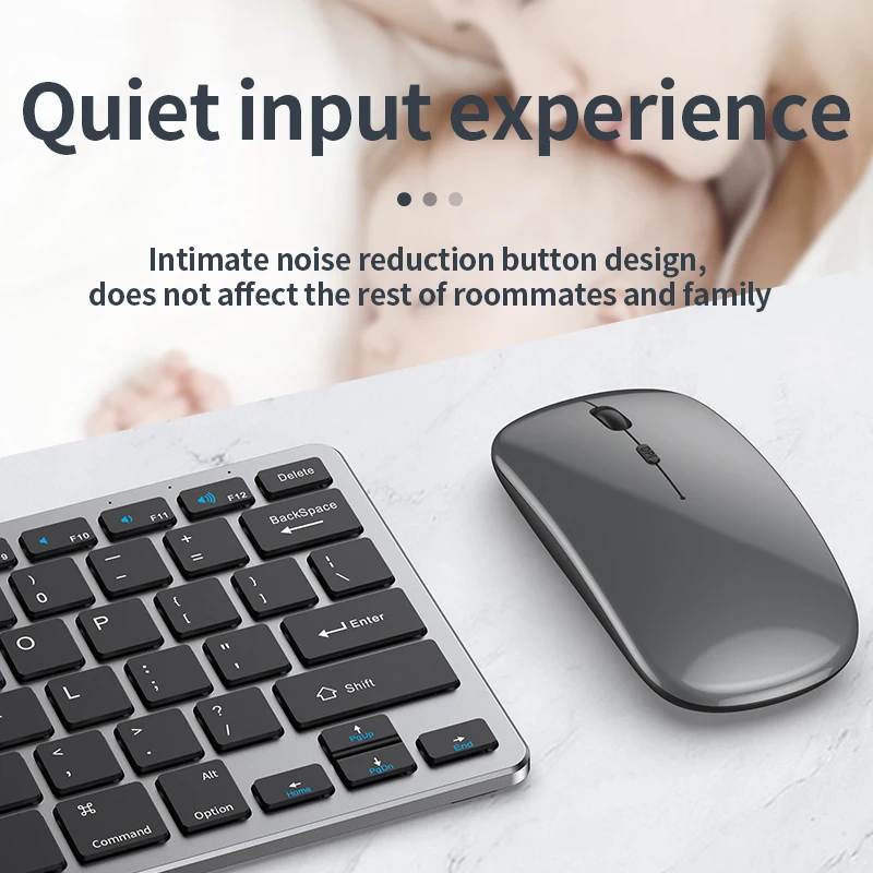 Bluetooth 5.0 & 2.4g Teclado sem Fio e Mouse Combinação Mini Multimídia Teclado Mouse Conjunto para Computador Portátil tv Ipad Macbook Android - Imagem 2