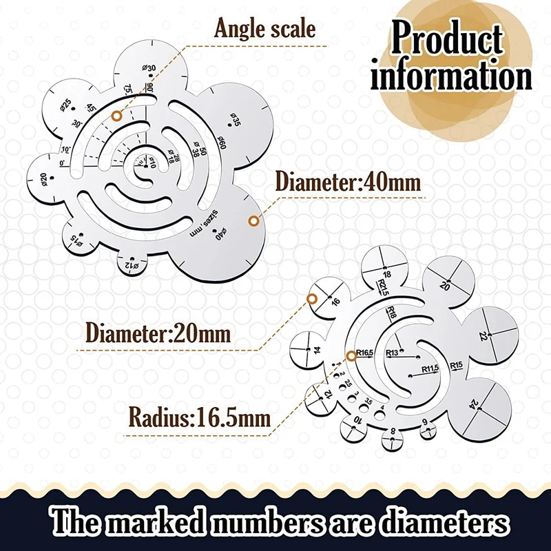 Round Leather Cutting Tools Metal Corner Cutting Ruler Circle For DIY Leathercraft Working Drawing Leather Projects