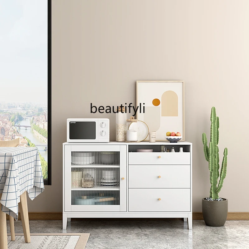 

zq Simple Sideboard Cabinet Japanese Kitchen Multi-Functional Tea Cabinet Storage Cabinet Cupboard Wine Cabinet