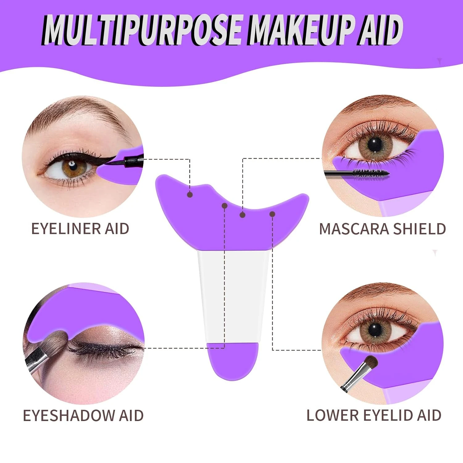 Silicone Triple-Use Beauty Tool for Flawless Makeup Application & Defined Eyes/Lips. Must-Have Cosmetic Collection Addition. 3