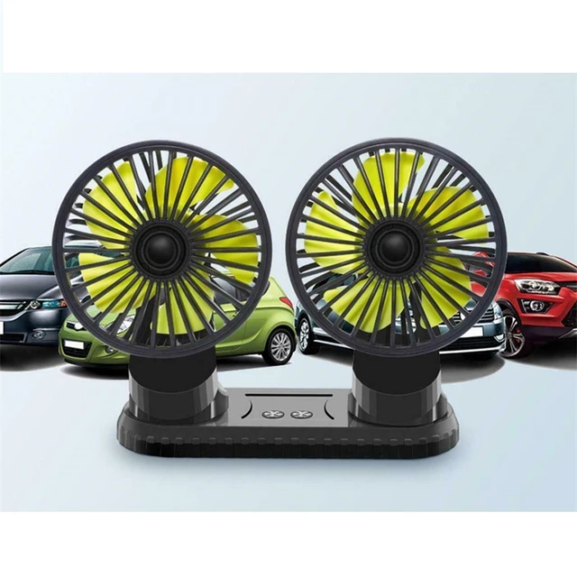 Car Fan 360° Adjustable 3 Head Air Fan Automotive Electric Fan USB/12V/24V  Fan 2 Speeds Car Silent Fan For Home Desk Office&Car - AliExpress