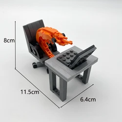 Creative MOC Building Block Shrimp Figurine Puzzle Kit for Kids - Internet Celebrity Parody Toy (No Box)