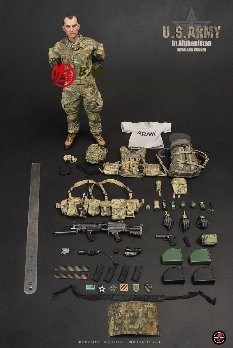 1/6 Action Figures Model Soldierstory SS068 US Army M249